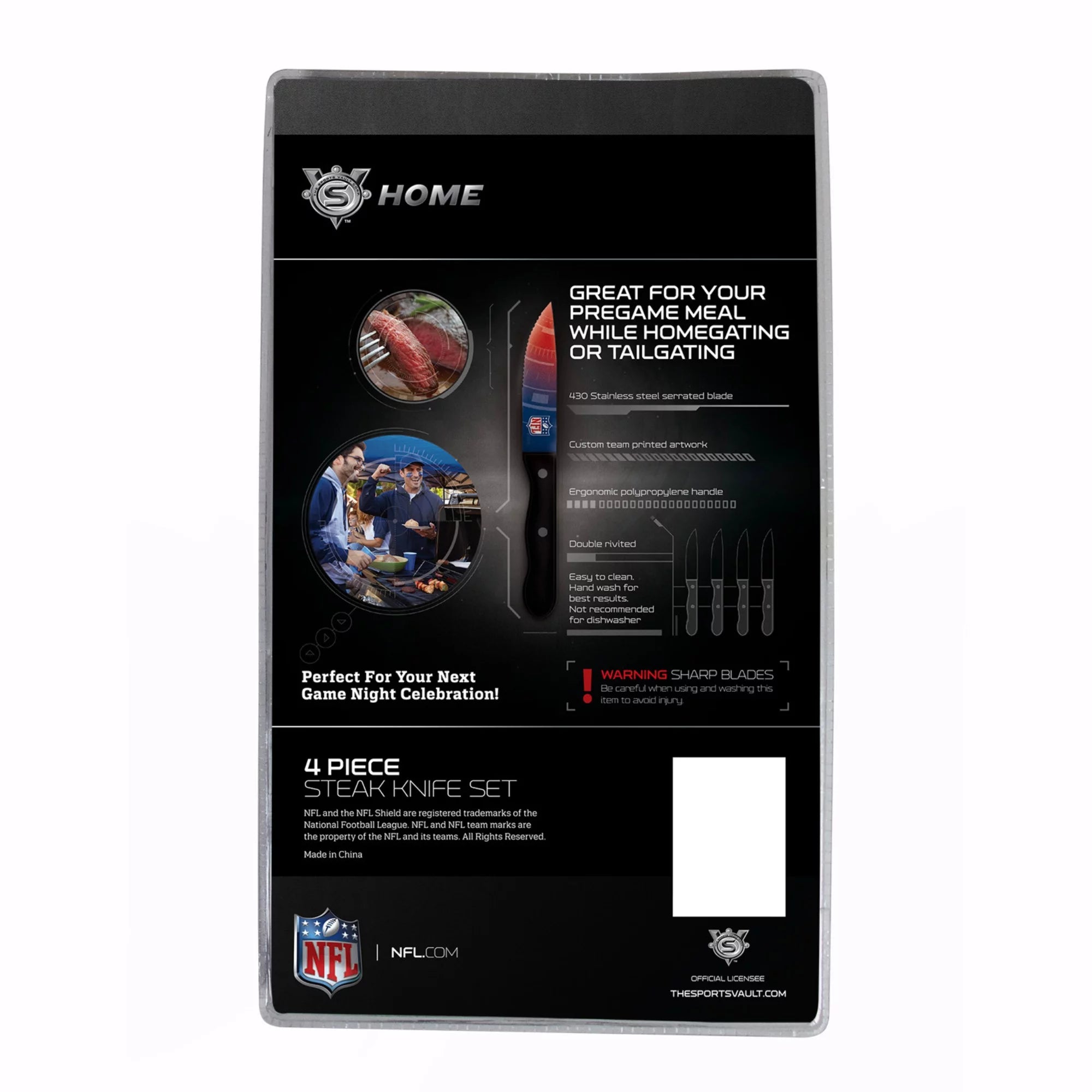 NFL 4-Piece Stainless Steak Knife Set S953562