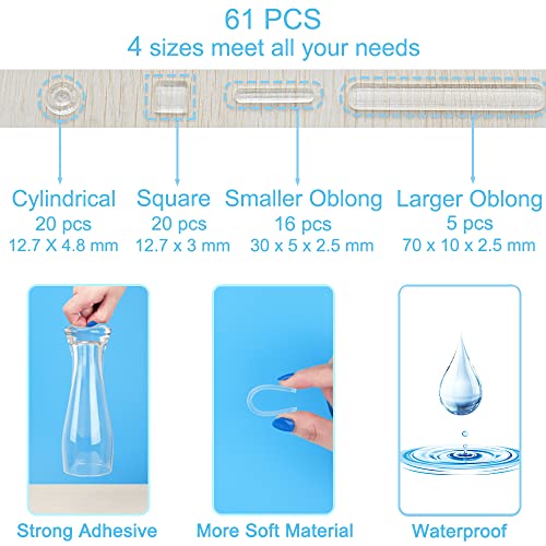 Cabinet Door Bumpers, 122 PCS Clear Self-Adhesive Rubber Pads, Multi-Shape for Furniture H1606