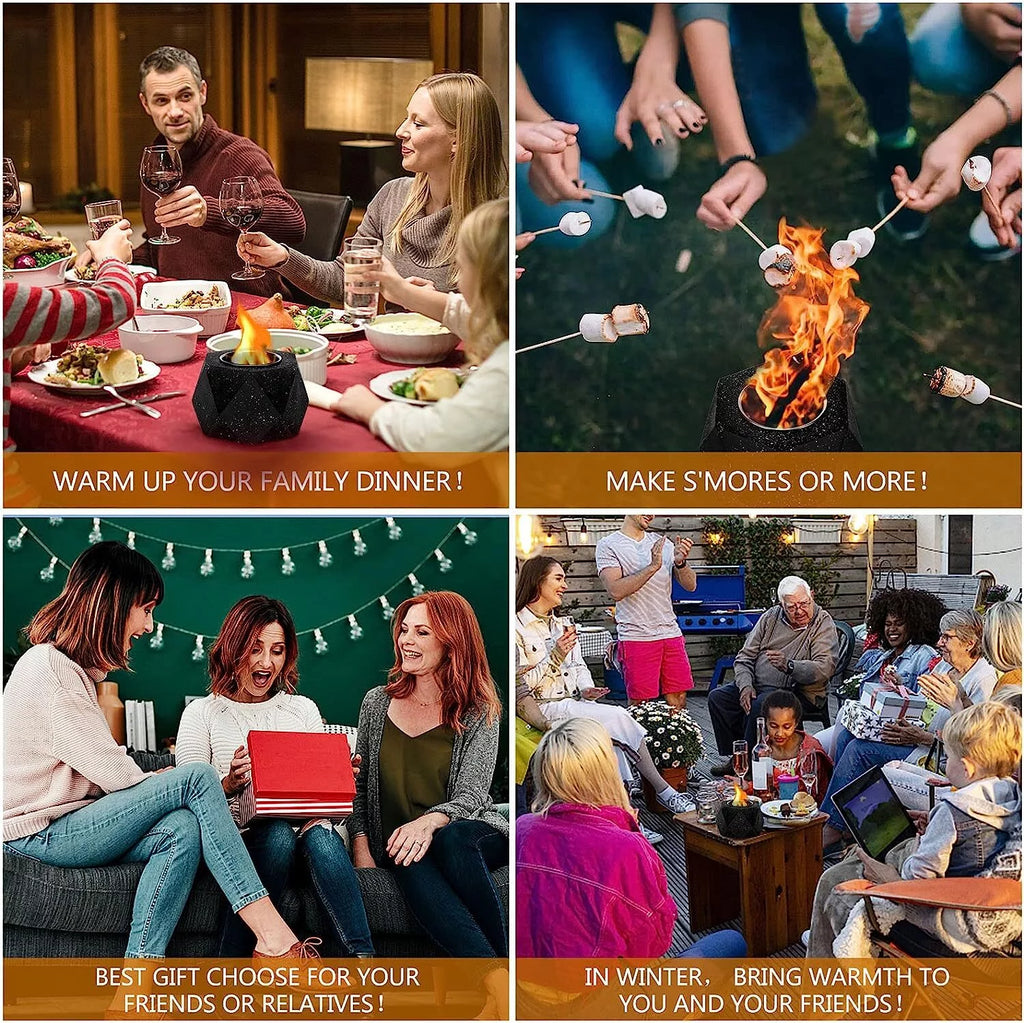 Concrete Tabletop Fire Pit Bowl for Indoor Outdoor Patio R3927