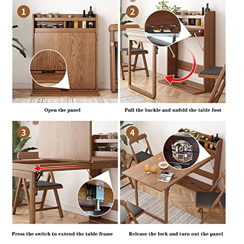 Wall Mounted Fold Out Dining Table with Storage Shelf D489657
