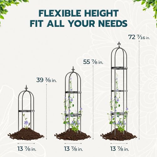 Metal Obelisk Trellis for Climbing Plants Outdoor 6ft U952429