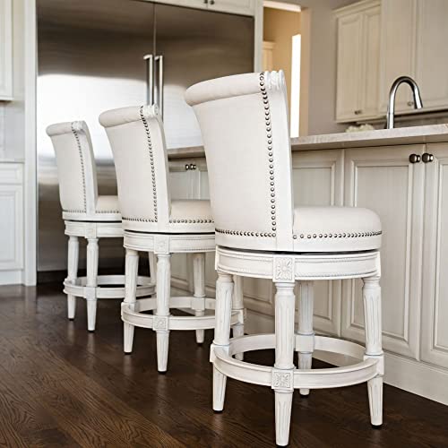 Bar Height Upholstered Barstool with Back, Set of 3 F3902
