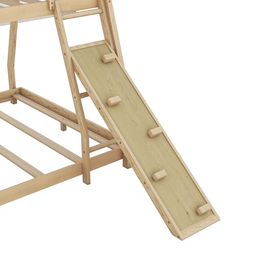 Loft Bed with Storage Shelves and Ladder for Kids Teens, Gray B47121