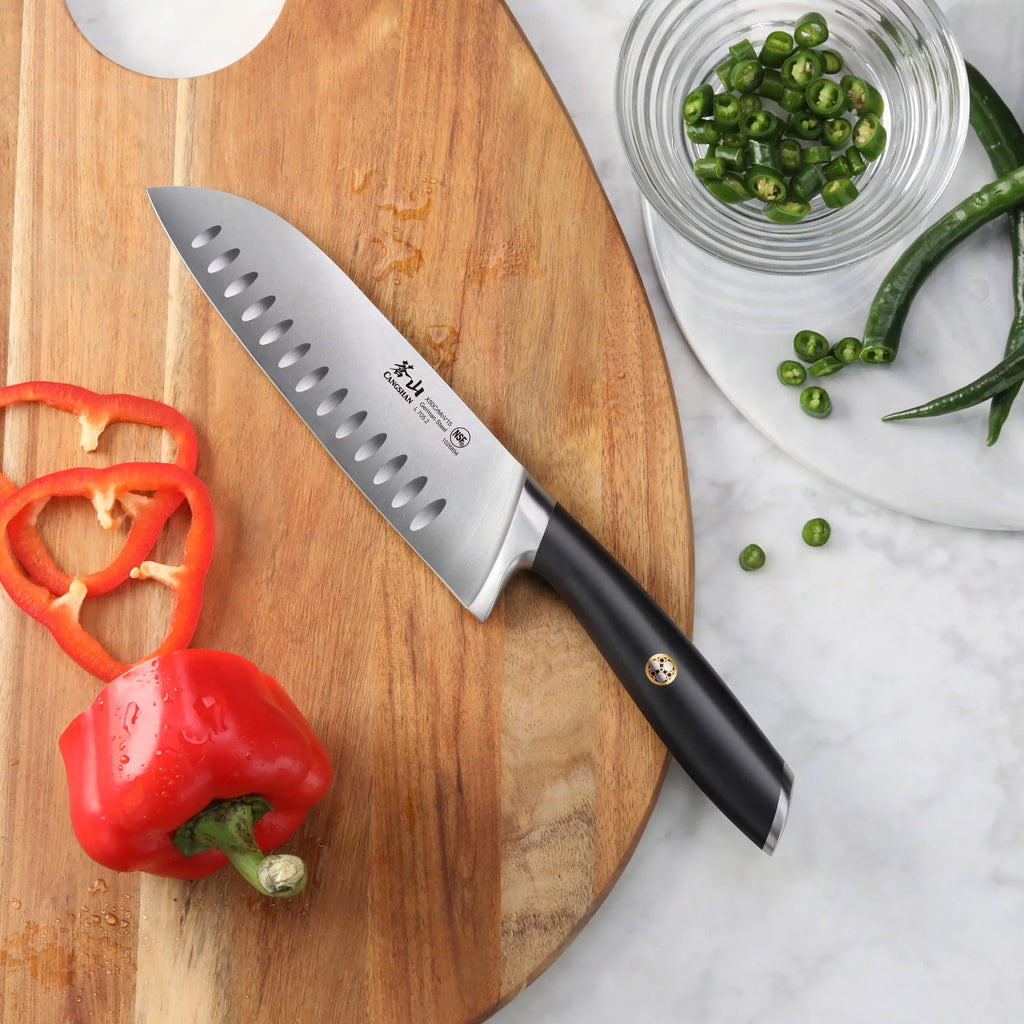 7" German Steel Santoku Knife N384