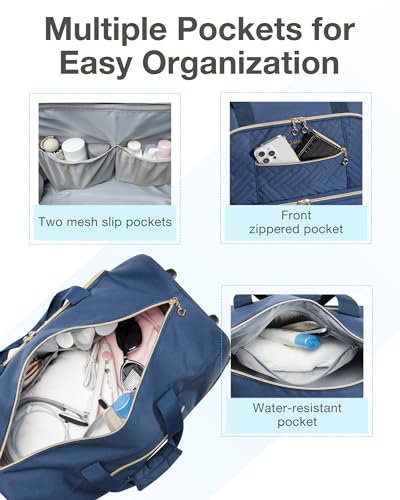 Rolling Duffel Bag with Wheels, 45L Carry-on Luggage with Shoes Compartment D218726