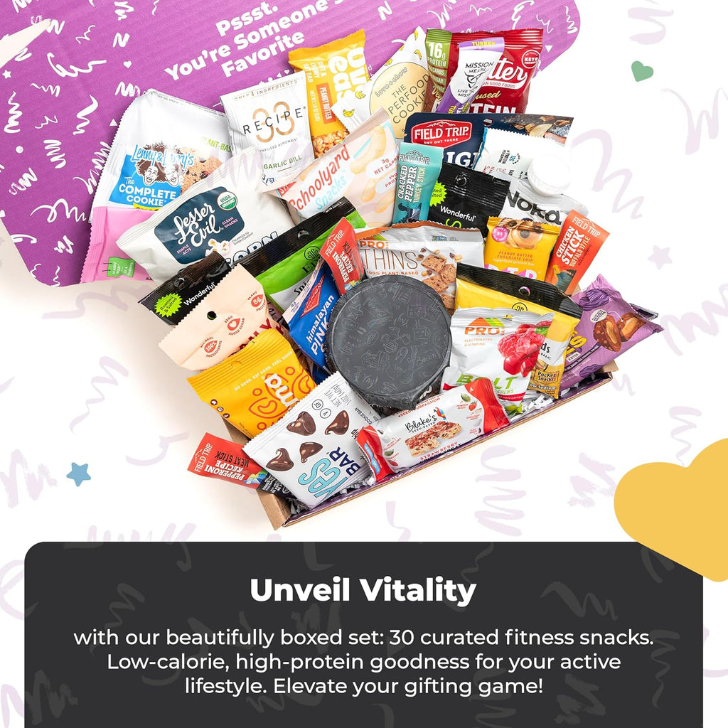 High Protein Snack Box with Bars, Cookies, Granola, Jerky & Nuts D90568