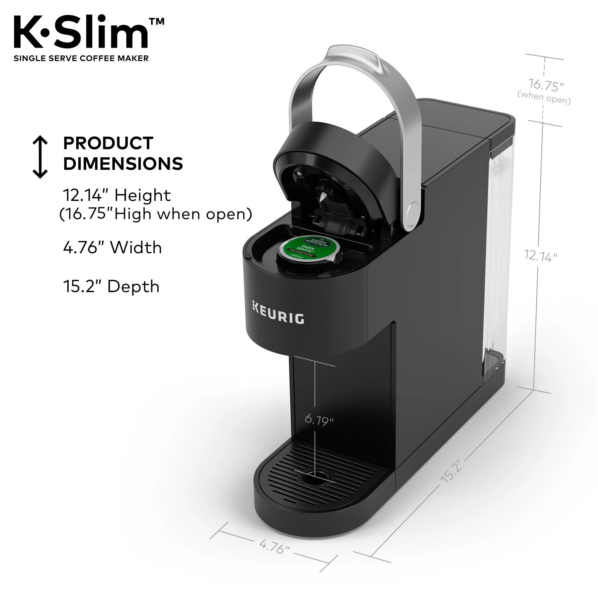 Single Serve K-Cup Pod Coffee Maker, Black I6969