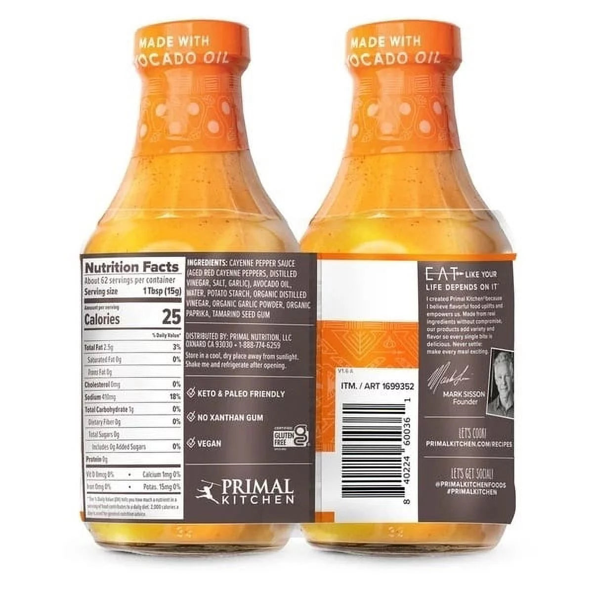 Buffalo Sauce with Avocado Oil, 16.5 oz, 2-Pack M5593