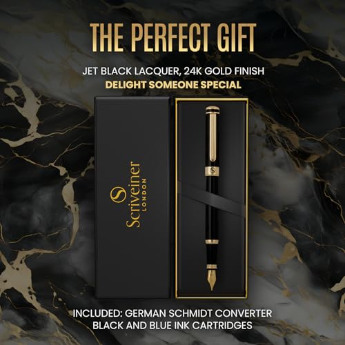 Luxury Fountain Pen with Chrome Finish, Medium Nib, Gift Set Z27727