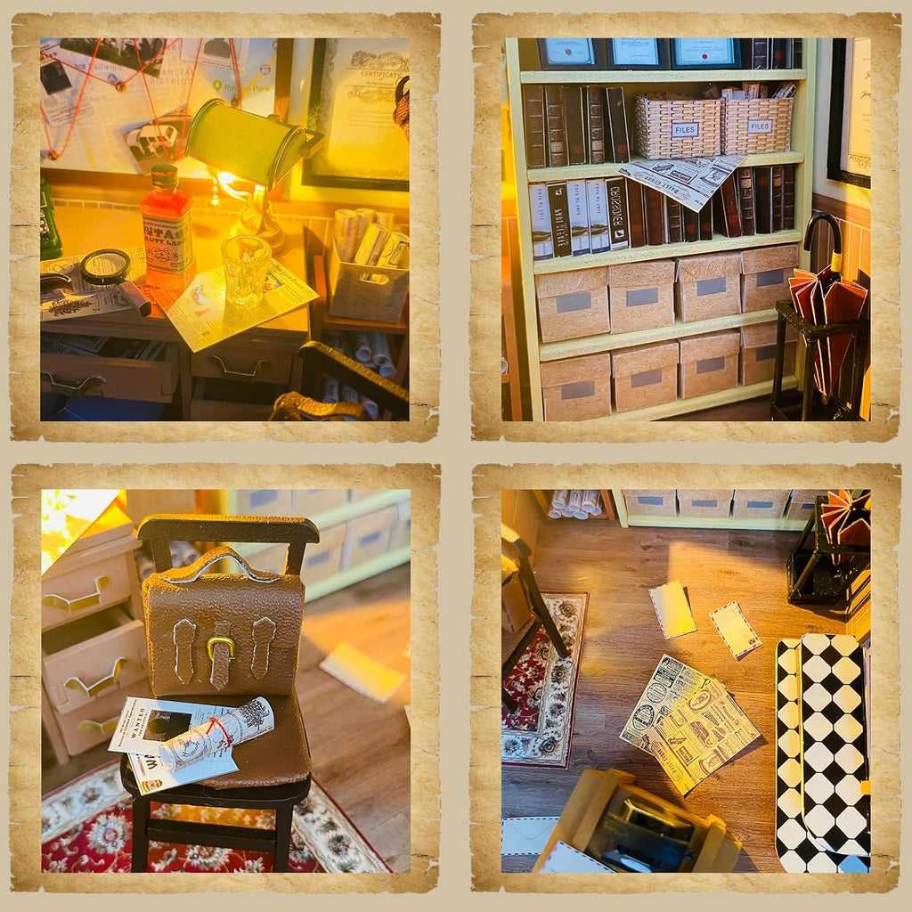 DIY Miniature House Kit with Furniture, 3D Wooden Dollhouse Model V836