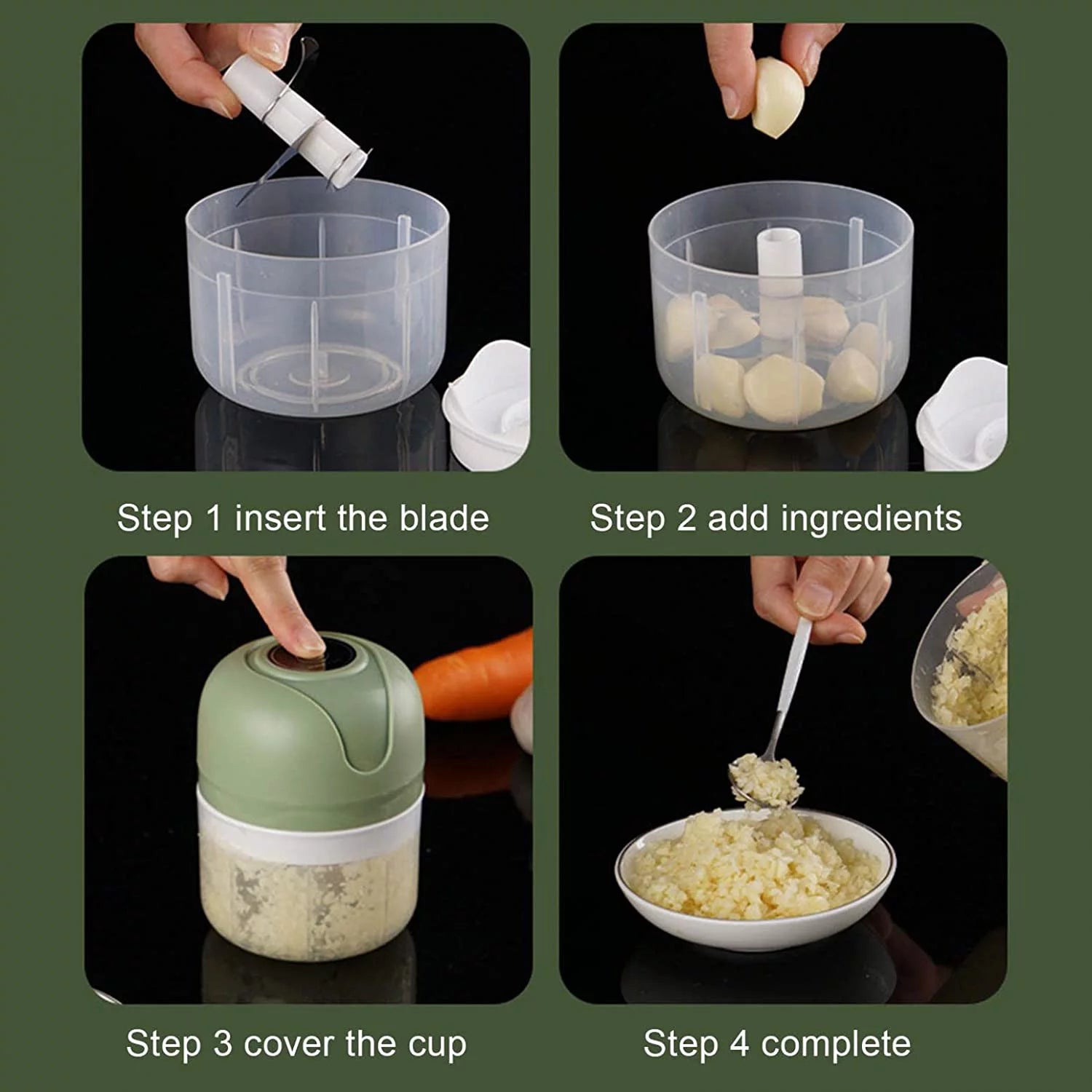Electric Garlic Chopper Food Processor for Vegetables and Meat R1870