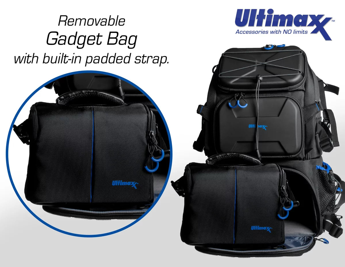 Heavy Duty Camera Backpack with Removable Gadget Bag & Rain Cover I898099