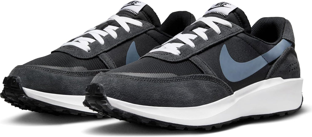 Men's Waffle Sneakers, Black and White K7537