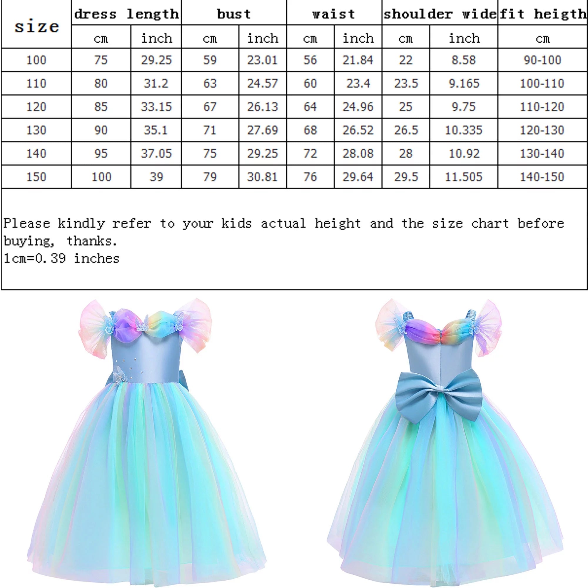 Girls Princess Costume Fancy Party Dress Up Outfit W58970