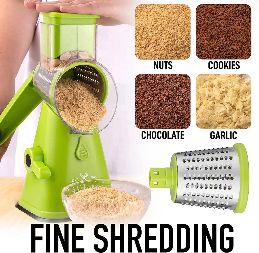 Rotary Cheese Grater with 3 Stainless Steel Blades W3255
