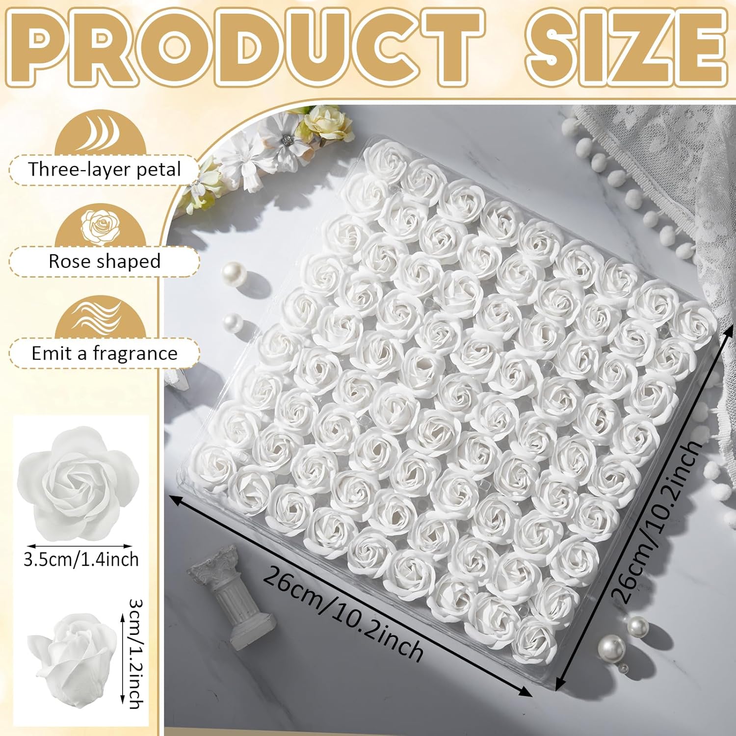 Rose Flower Soap Floral Scented Petal Bouquet Body Soap K9609