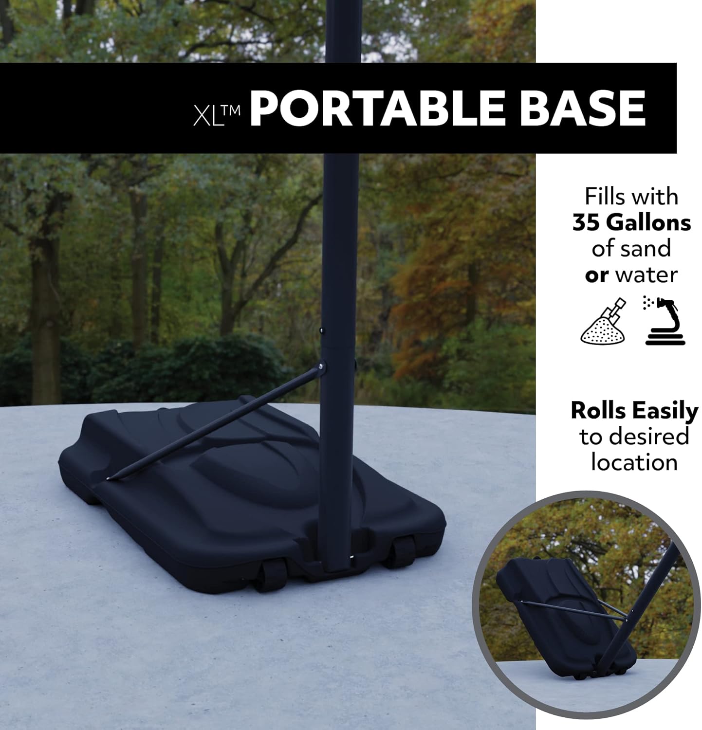 Portable Basketball System, 44 Inch Shatterproof Backboard G296
