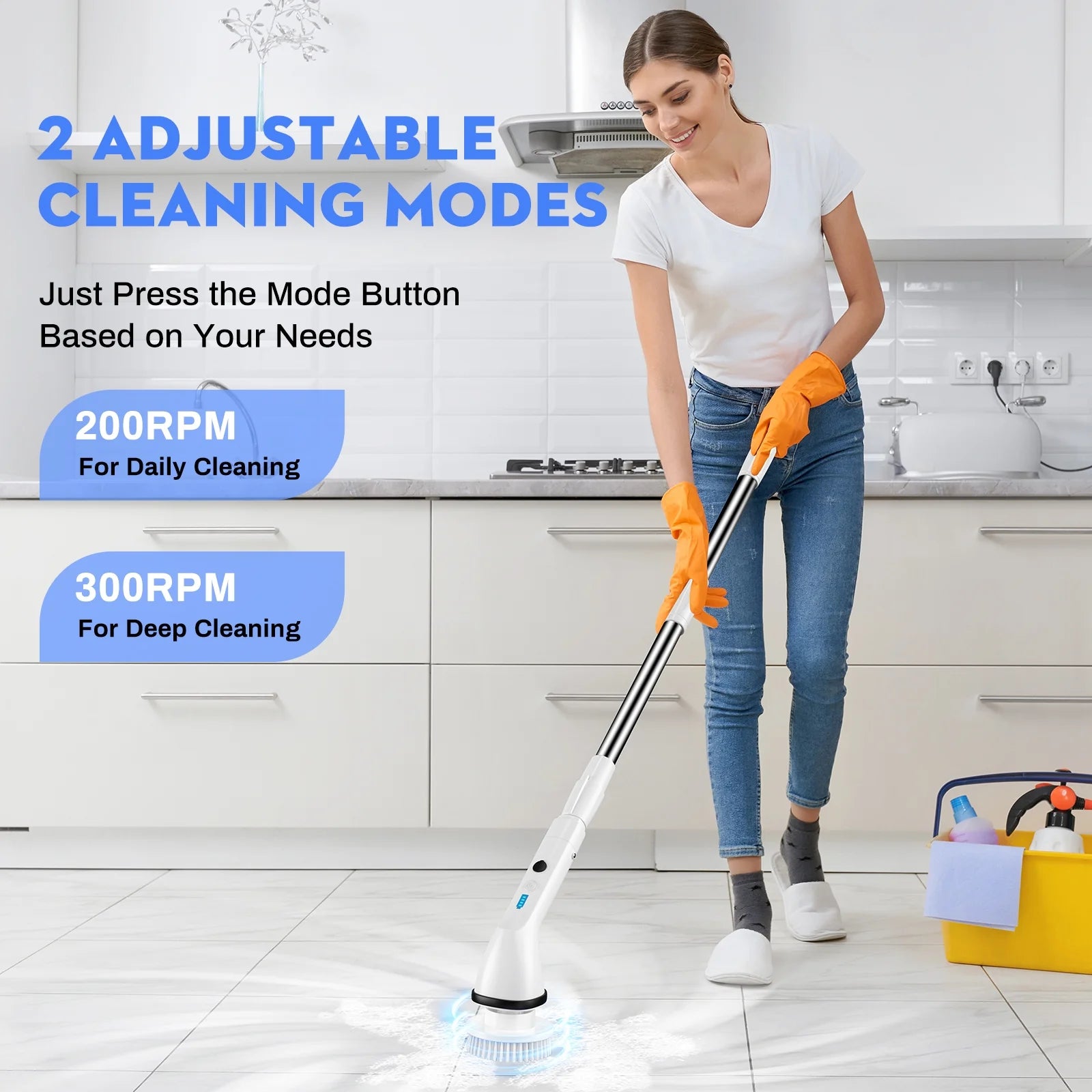 Electric Spin Scrubber for Bathroom, Shower Cleaning Brush Kit S35266