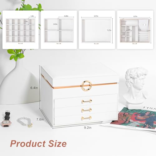 Jewelry Box with 4 Drawers for Necklaces, Bracelets, Earrings and Watch P784