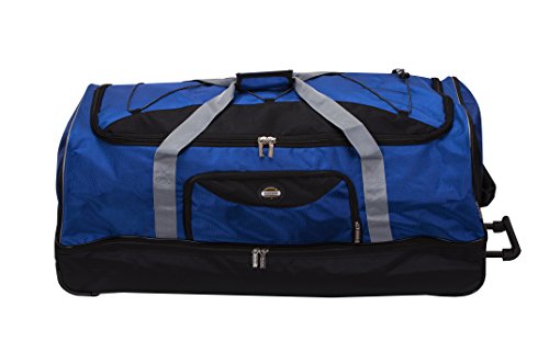 Drop Bottom Rolling Duffel Bag, Navy, 40-Inch O756208