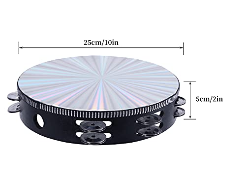 10 inch Tambourine with Double Row Jingle Hand Drum K404