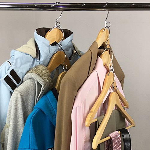 Wooden Hangers 50 Pack with Pants Bar and Shoulder Notches X361045