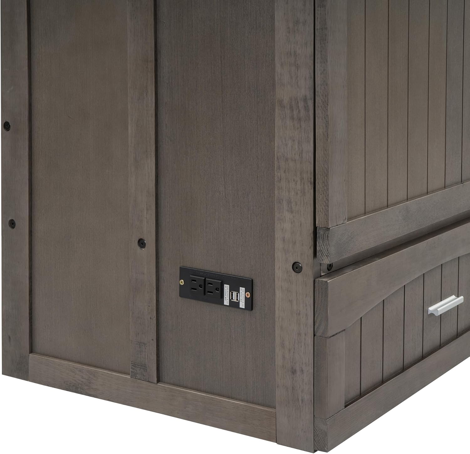 Murphy Bed Cabinet with Drawer and Charging Station, Foldable for Small Spaces G14337