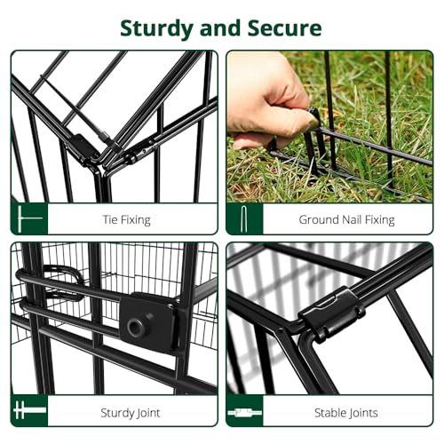 Chicken Coop Run Pen for Yard with Cover Outdoor Metal Enclosure H73461