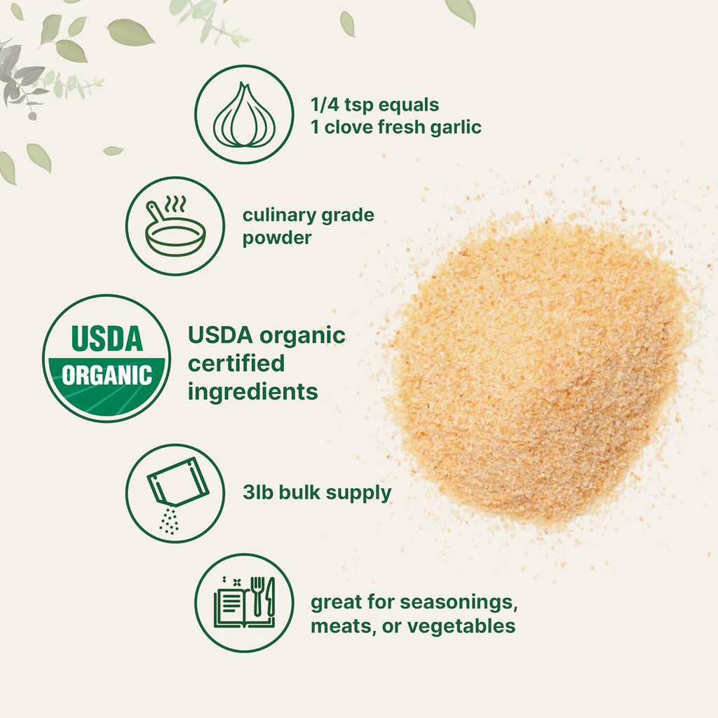 Organic Garlic Powder, 3lbs, Culinary Grade, Non-GMO B475