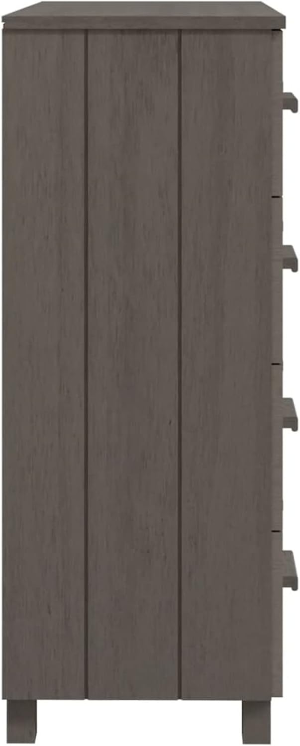 Sideboard Buffet Cabinet with 3 Drawers, Pine Wood, Light Gray P2675