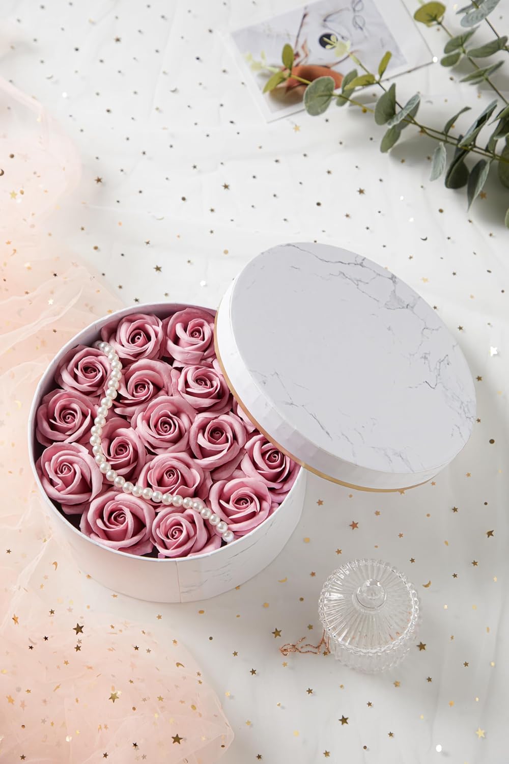 Rose Flower Bath Soap in Round Gift Box B662