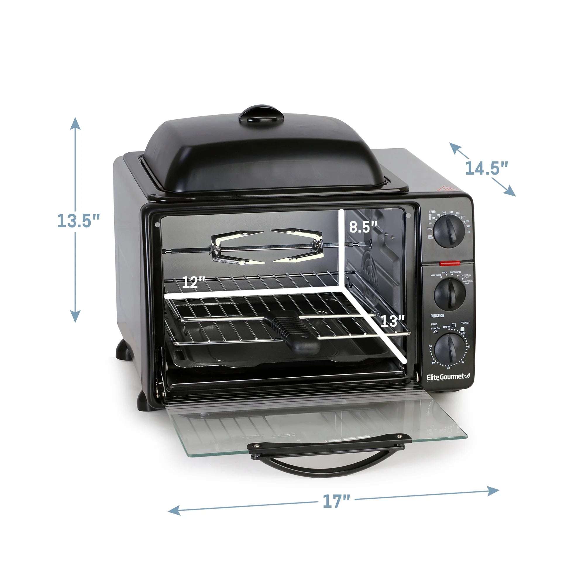 6 Slice Toaster Oven Broiler with Rotisserie Grill and Griddle I46450