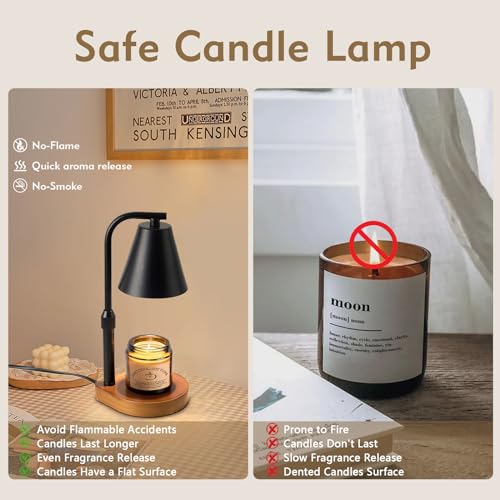 Candle Warmer Lamp with Timer, Adjustable Height, Dimmable, White P86604