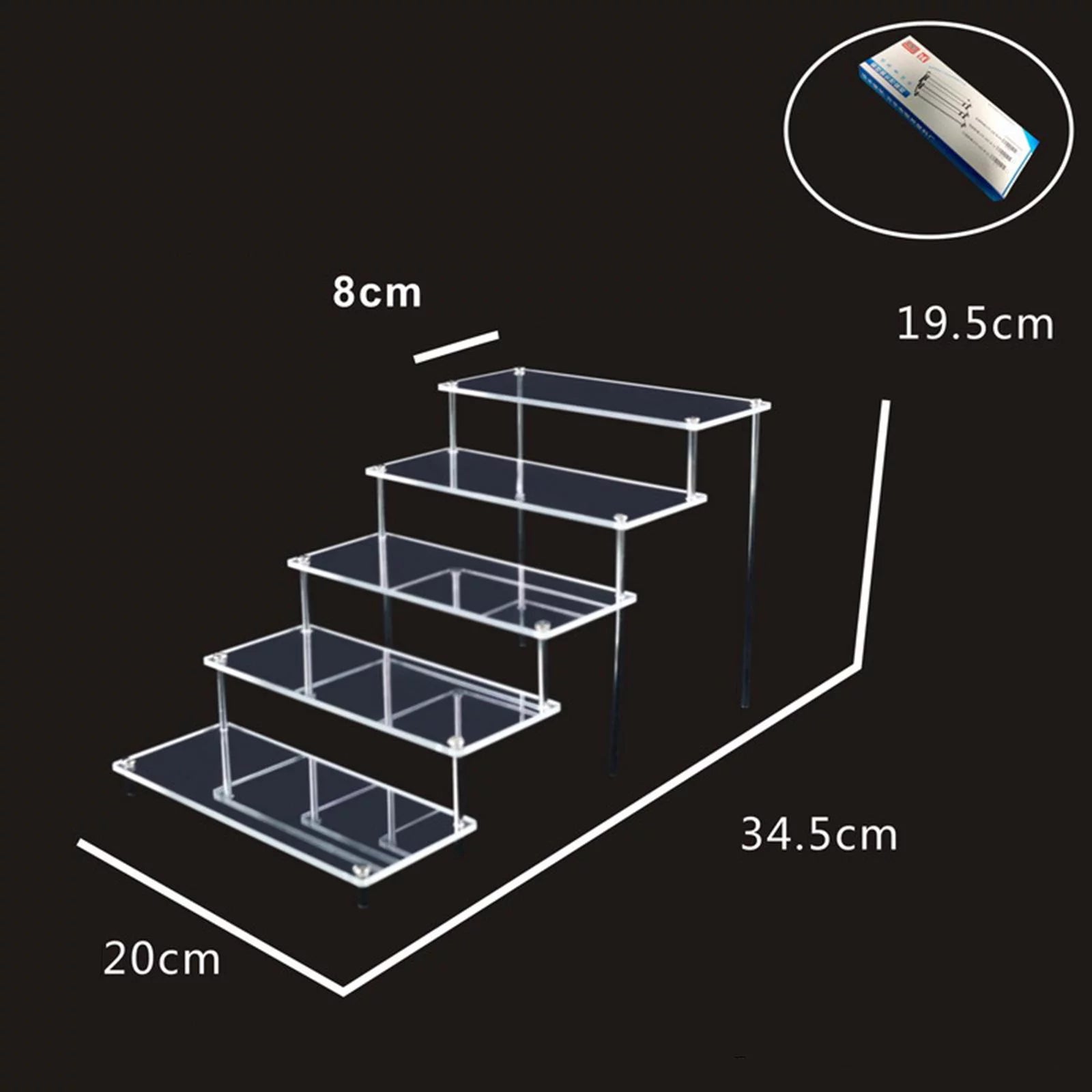 Acrylic Display Riser Shelf, 5 Tier L996768