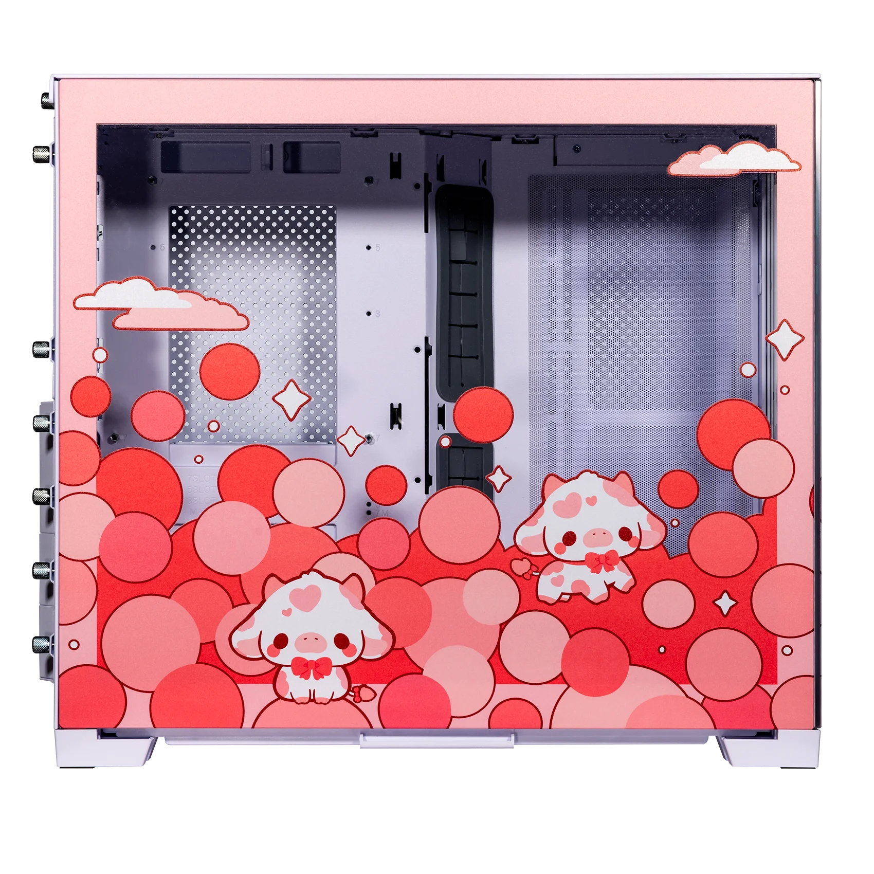 Pink Aluminum Tempered Glass Mini Gaming Computer Case K834