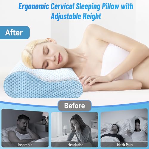 Ergonomic Memory Foam Neck Pillow for Sleeping and Neck Pain Relief M1003