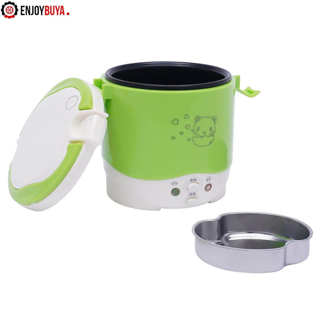 Mini Electric Rice Cooker 1L for Camping Travel with Measuring Cup and Spoon S667536