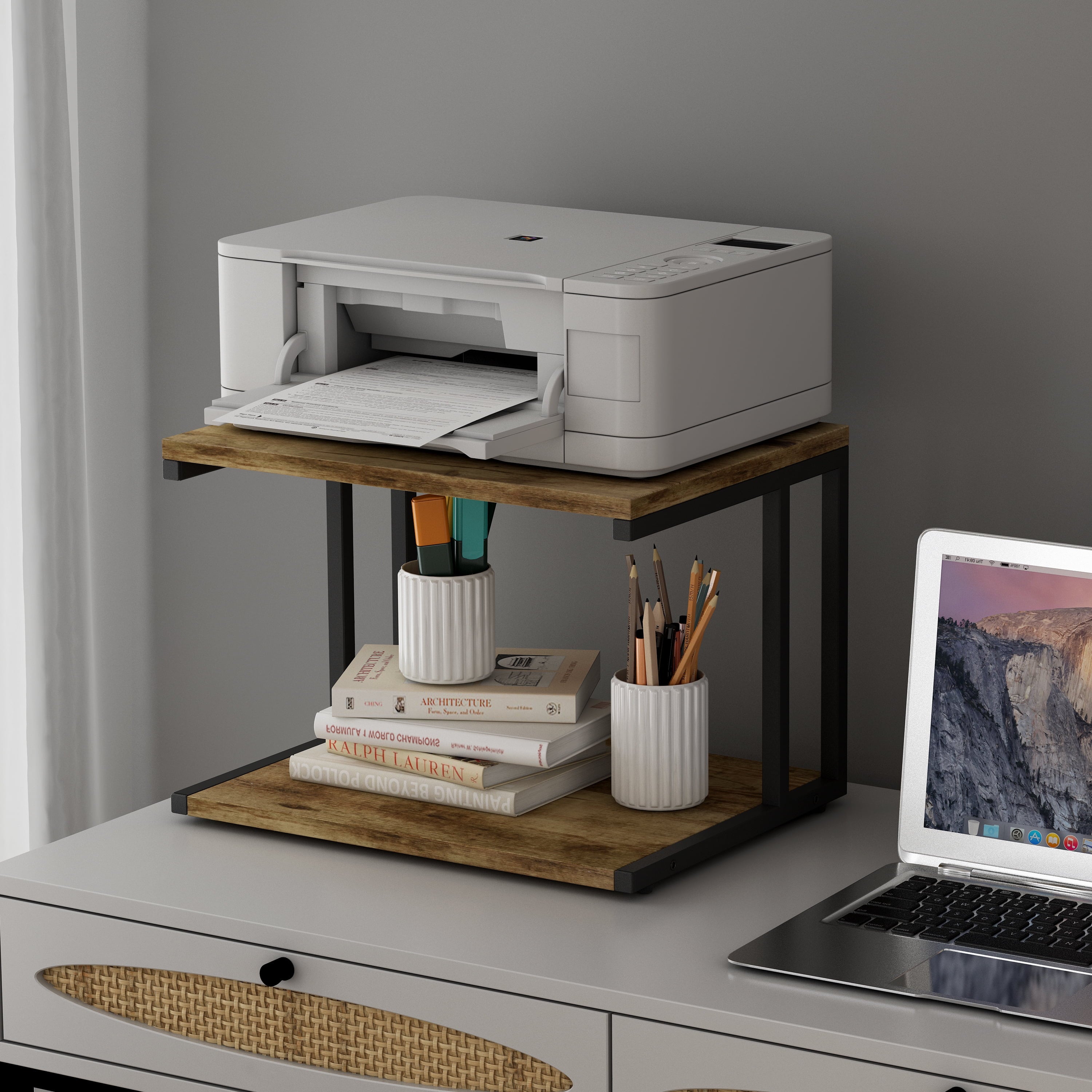 Printer Stand with Wheels and Storage B88890
