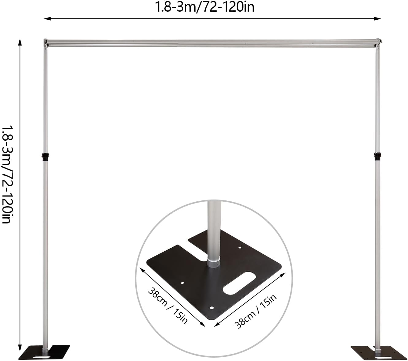 Adjustable Backdrop Stand Kit for Events, Parties, and Weddings A937818
