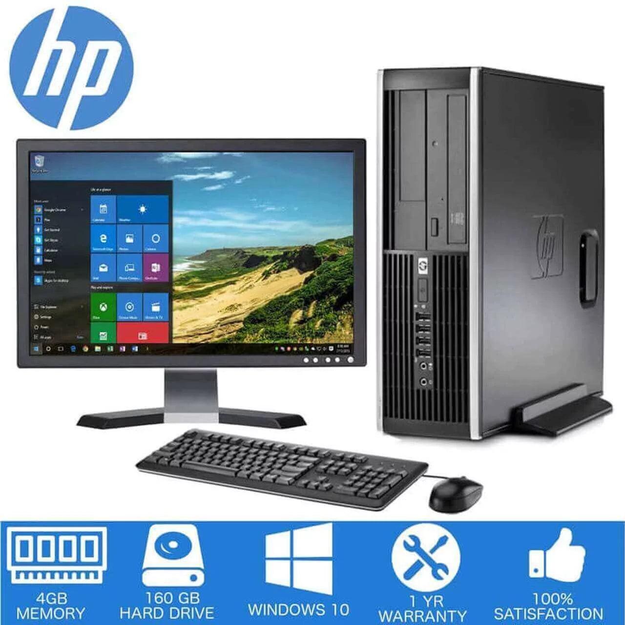 Desktop Computer PC - Intel Core 2 Duo - 4GB RAM - 160GB HDD - Windows 10 - 19" LCD L4264