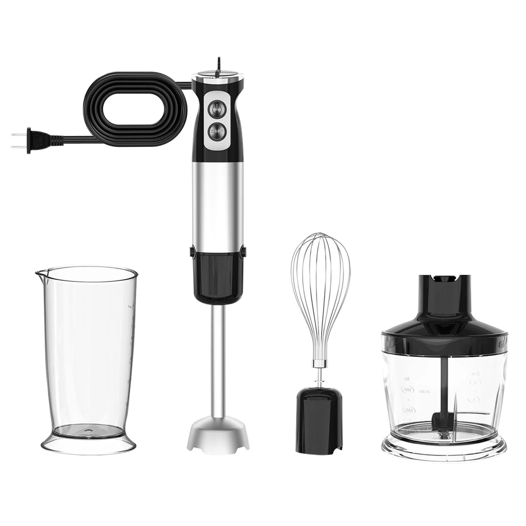 Immersion Hand Blender, 1000W Stainless Steel with 12 Speeds and Chopper P6192