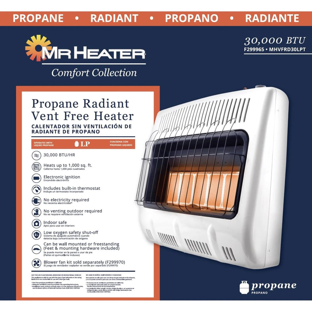 Radiant Propane Heater 30000 Btu/h for 1000 sq ft Y394