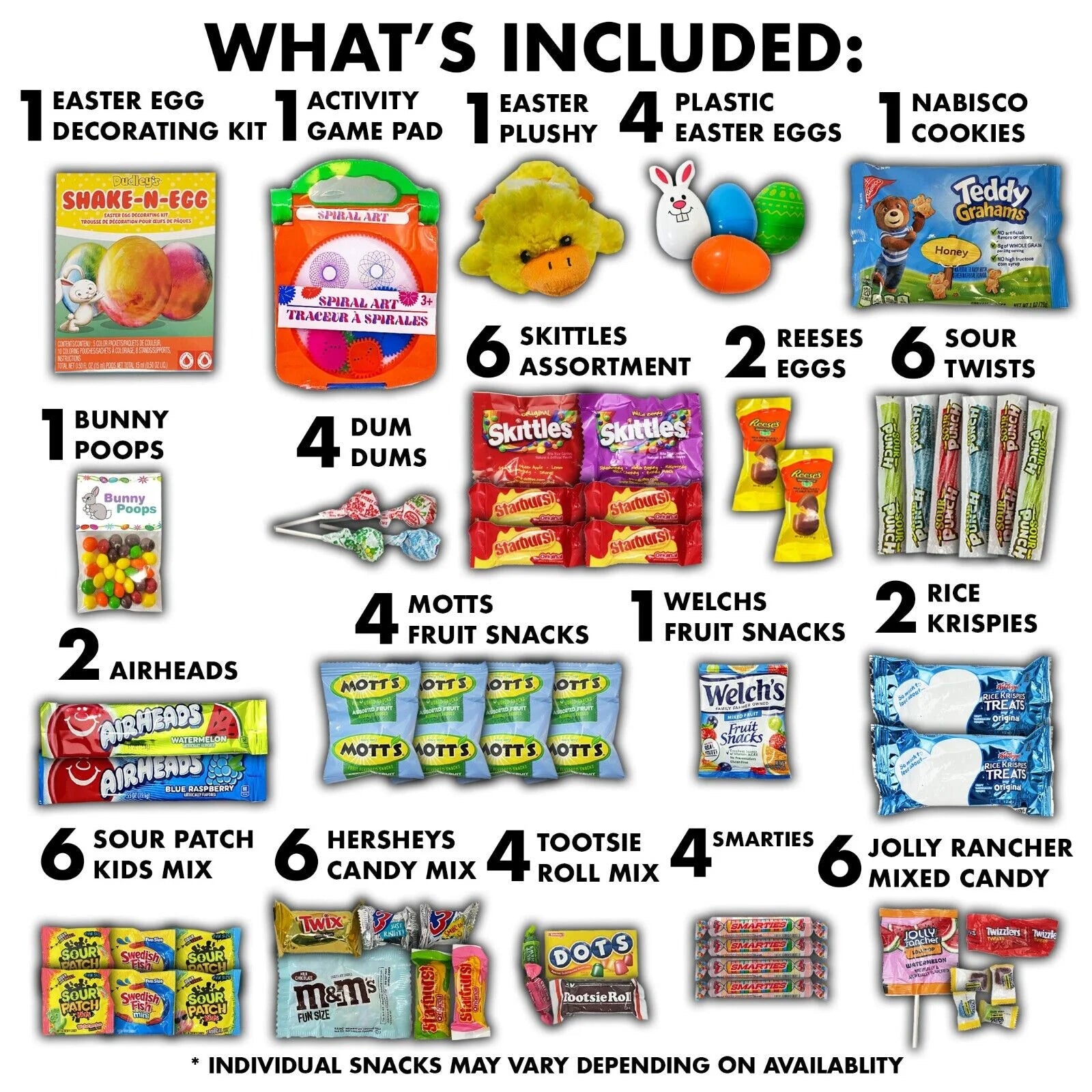 Easter Candy Gift Box with Chocolate, Gummies and Snacks W699934