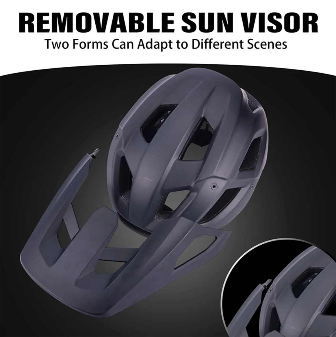 Mountain Bike Helmet with Extended Visor for Adults, Adjustable 55-61cm X674