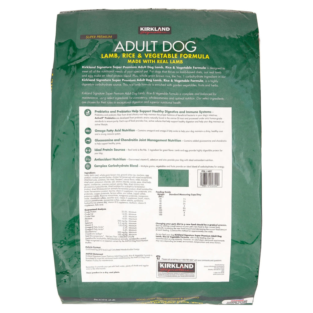 Lamb, Rice & Vegetable Dry Dog Food, 40 Lb W244