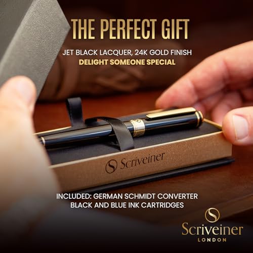 Luxury Fountain Pen with Chrome Finish, Medium Nib, Gift Set Z27727