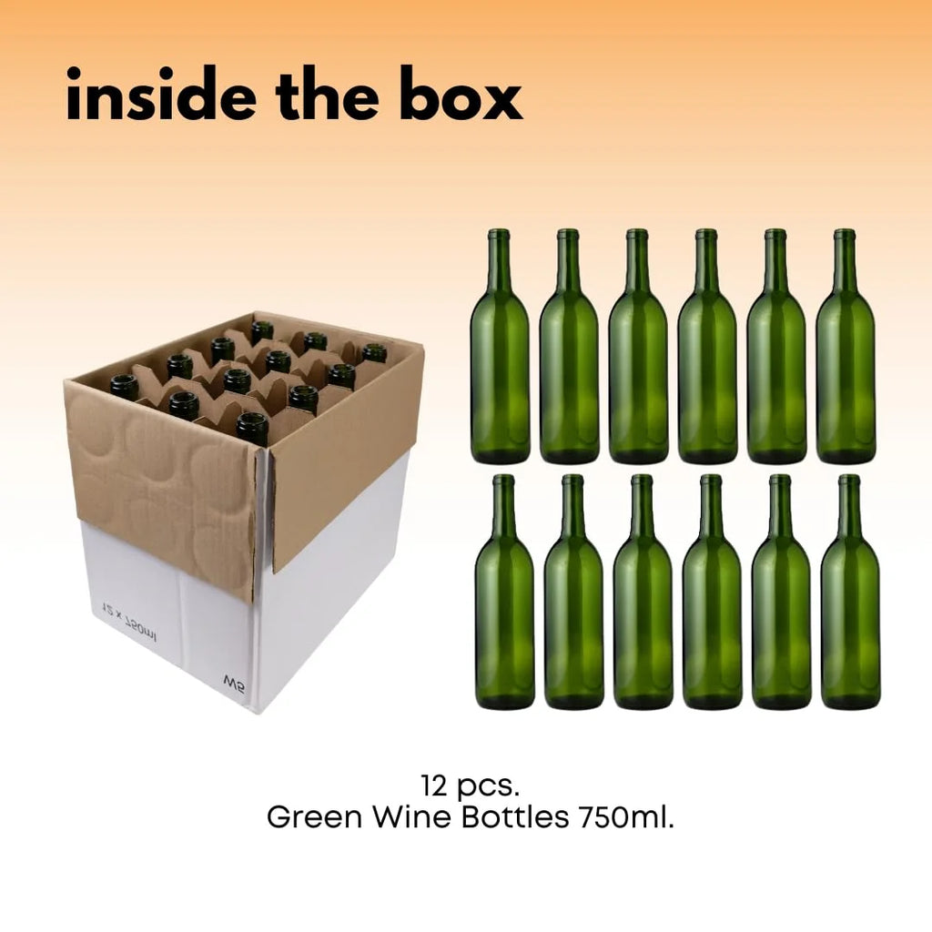 Wine Bottles, 750 ml, Pack of 12 V9390