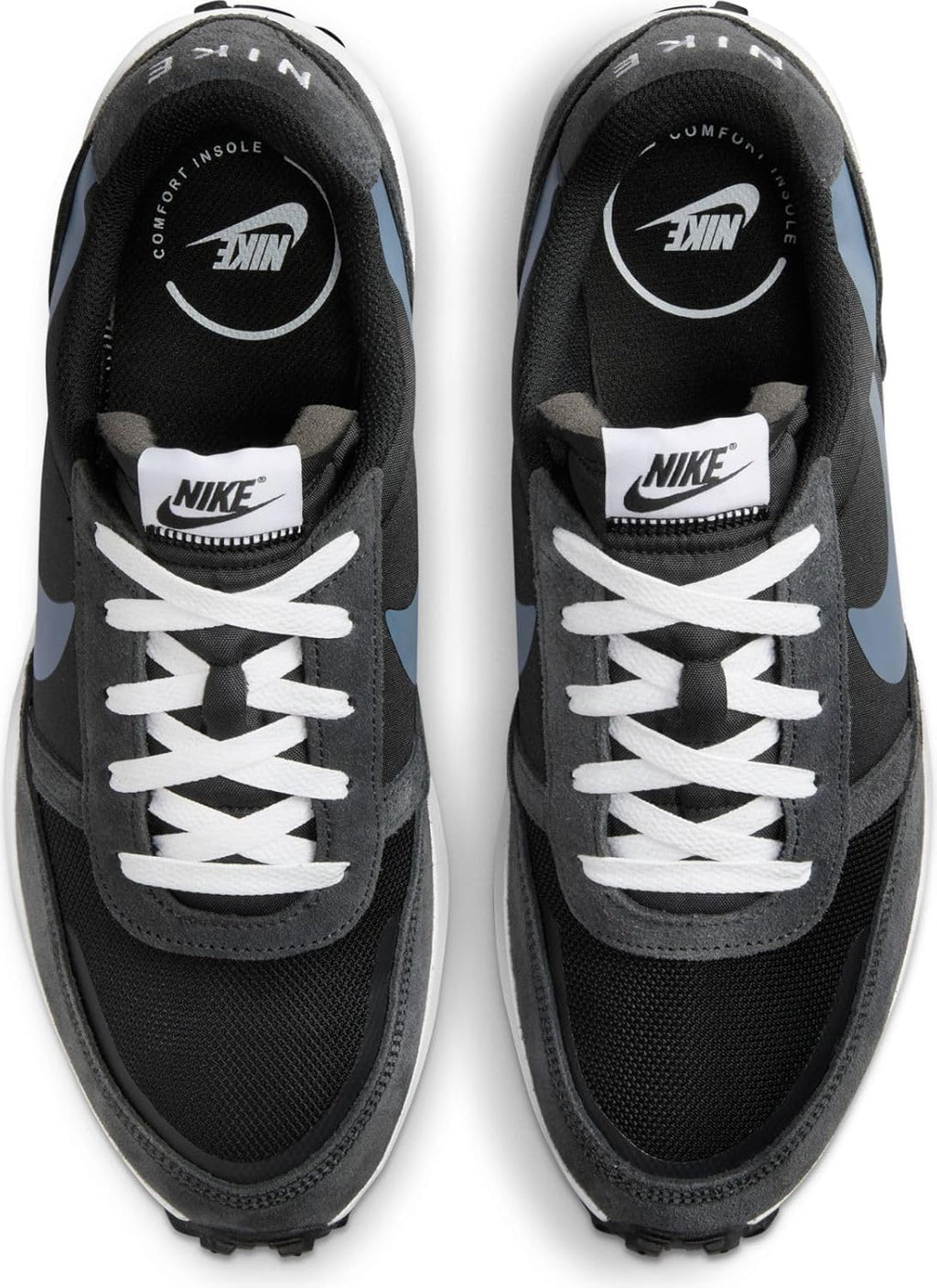 Men's Waffle Sneakers, Black and White K7537