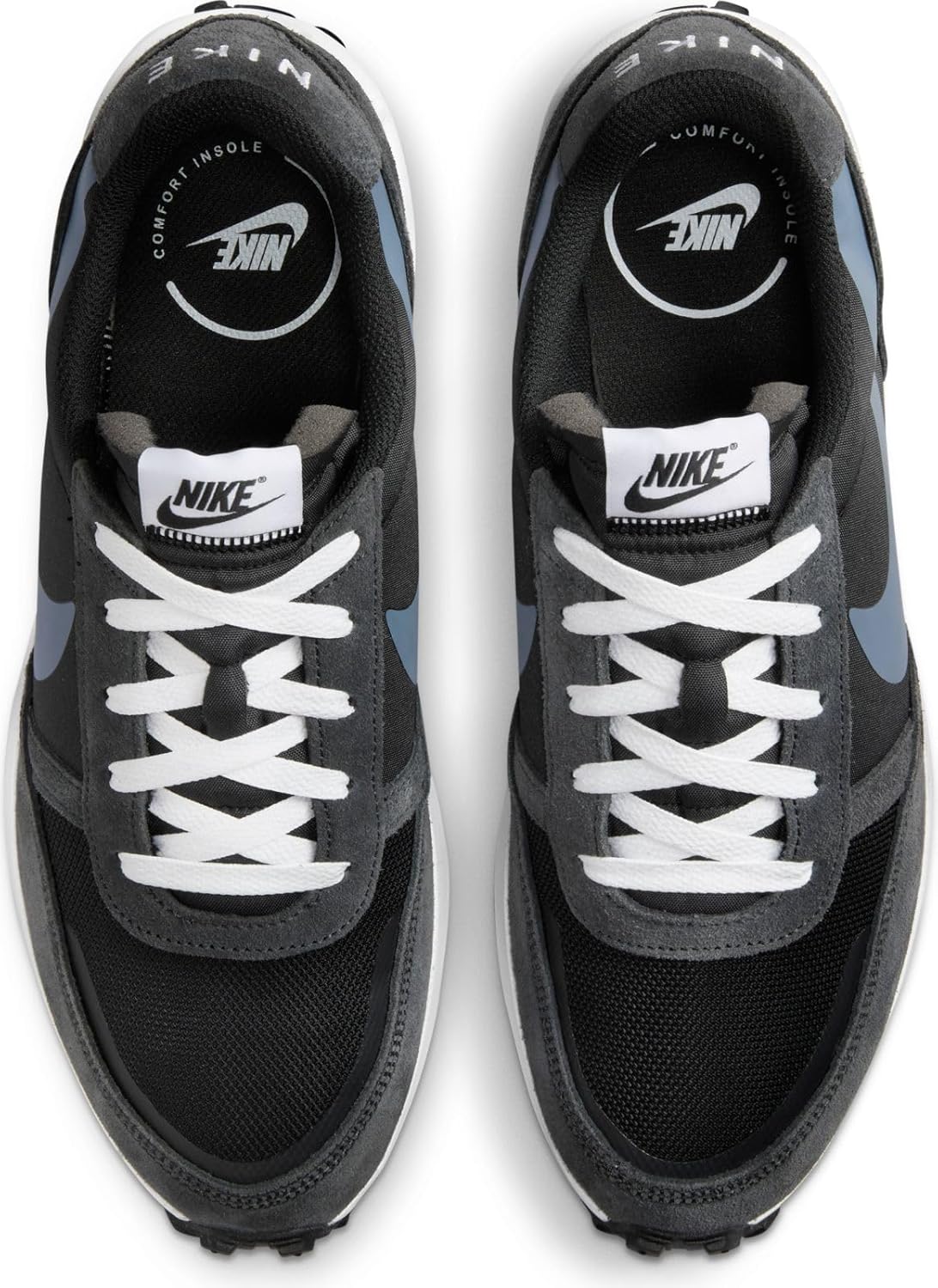 Men's Waffle Sneakers, Black and White K7537