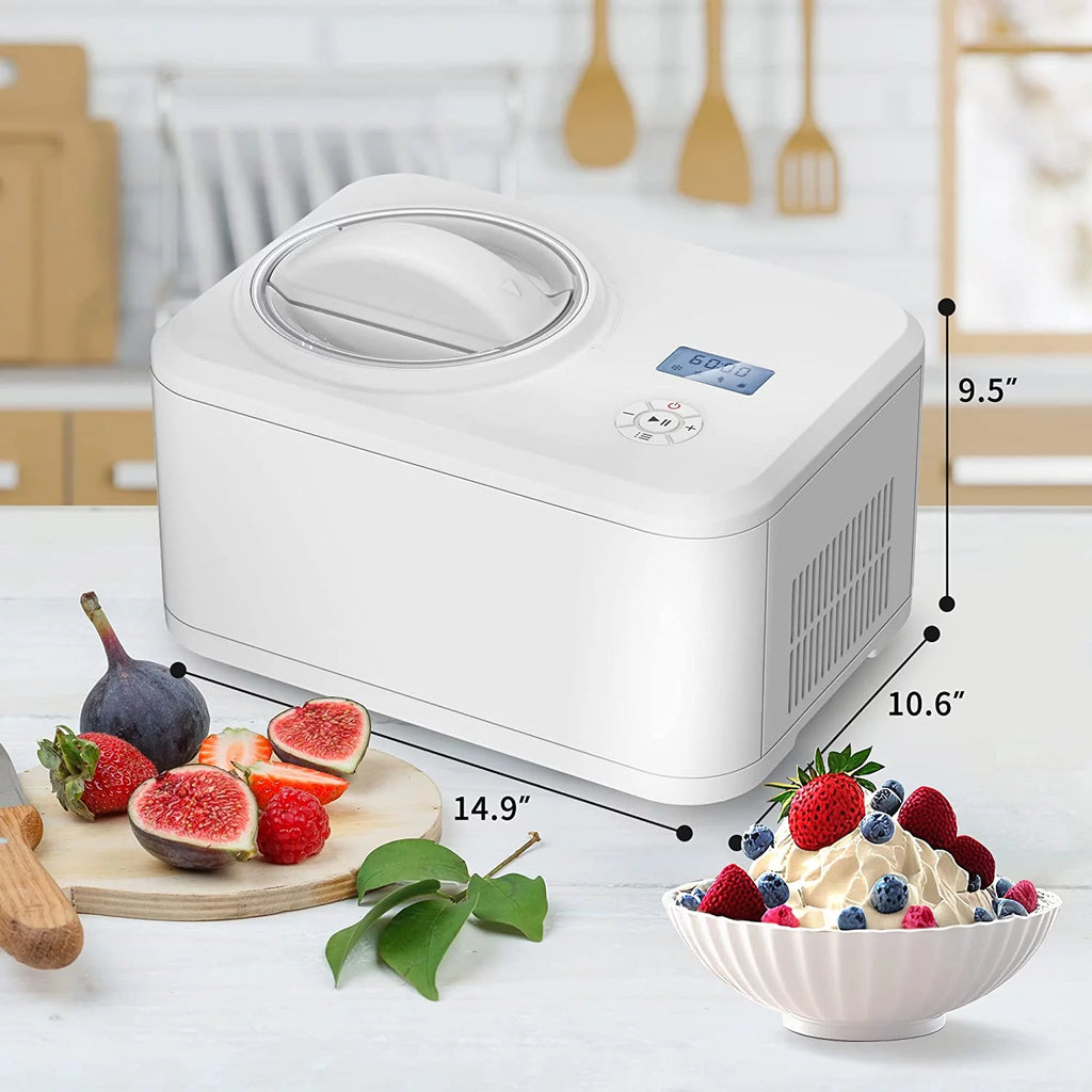 1.5qt Ice Cream Maker with Compressor, Automatic Ice Cream Machine W677